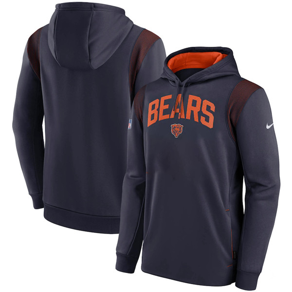 Men's Chicago Bears Navy Sideline Stack Performance Pullover Hoodie,We sell and wholesale Men's Chicago Bears Navy Sideline Stack Performance Pullover Hoodie on line form chian!